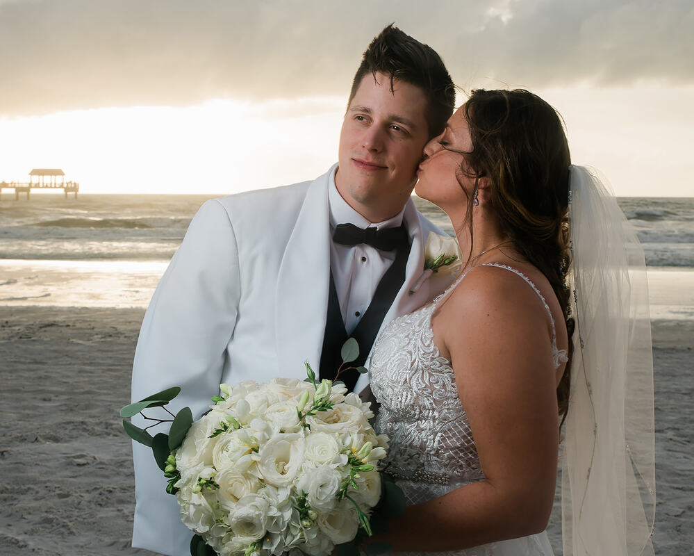 sunset tampa beach wedding Florida