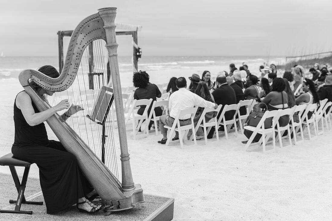 Florida beach wedding harpist in Tampa Bay Kristen Elizabeth